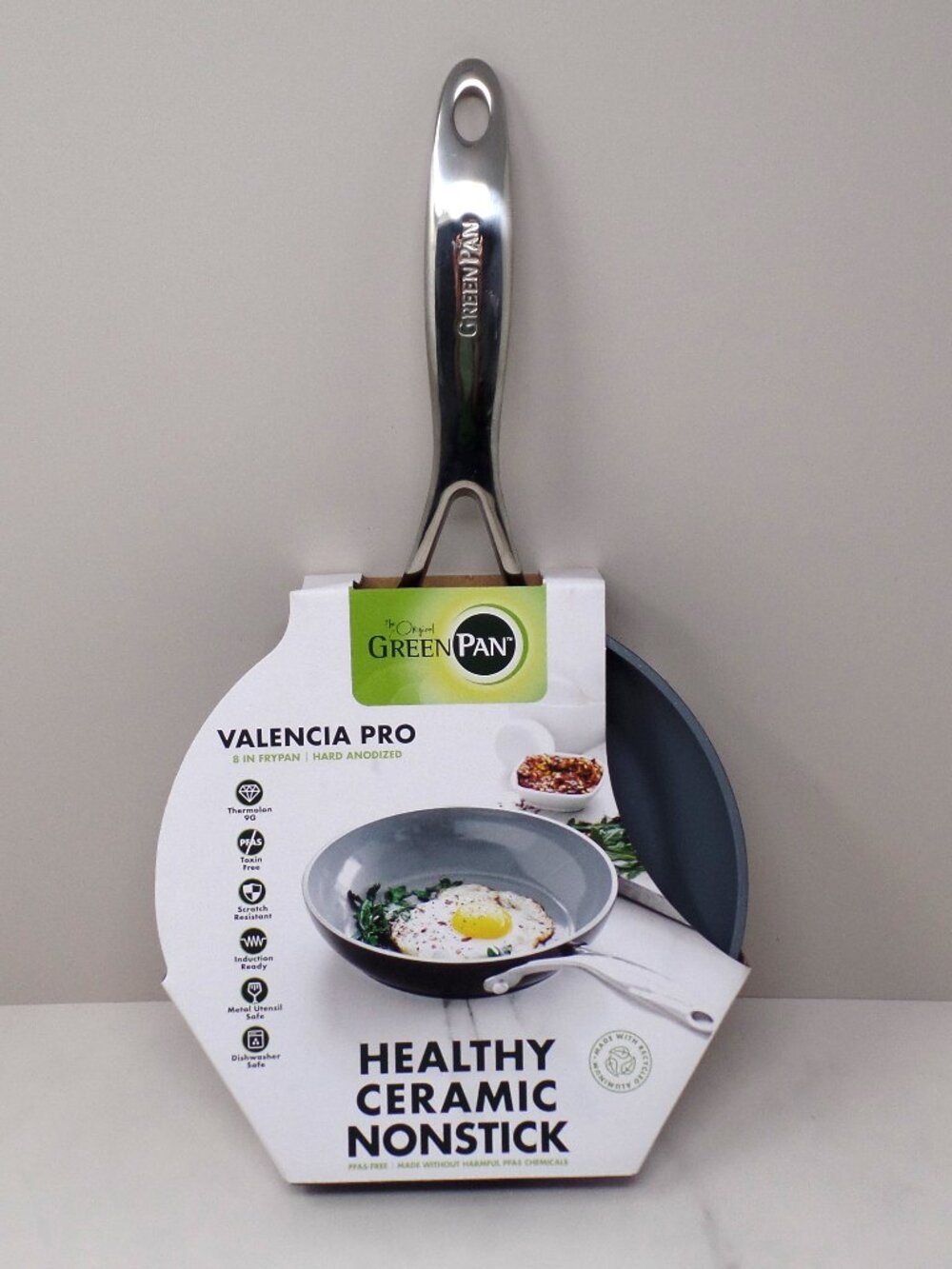 GreenPan Valencia Pro Hard Anodized Ceramic Nonstick 8" Frying Pan Skillet